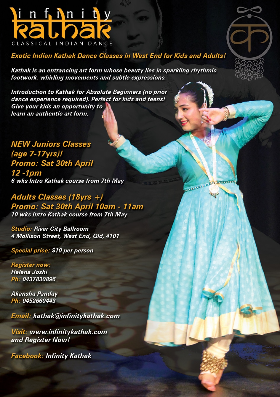 Exotic Indian Kathak Dance Classes in west End for kids and adults (new