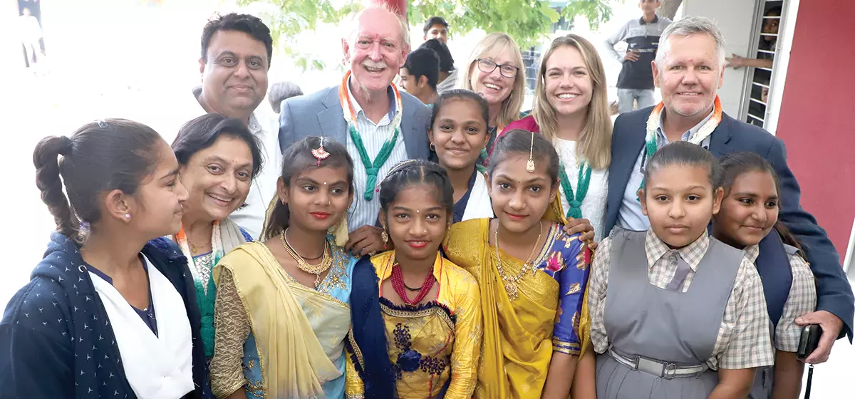 LifeGA trip participants with school children a