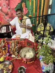 Pundit Rajnesh Pandey during Ram Naumi Celebrations.