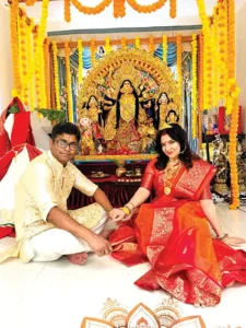 Community Gathers for Family-Hosted Durga Puja A