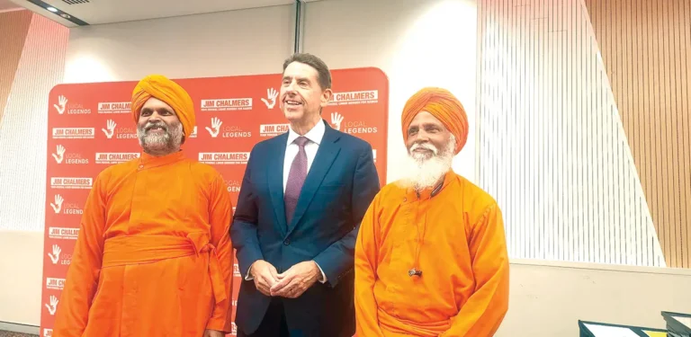 Local Legends Award given to Seva Dharma Mission by Honourable MP, Jim Charmers, Treasurer of Australia