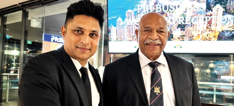 Adwin Awadh Meets Prime Minister of Fiji at Historic Flight Inauguration of Fiji Airways