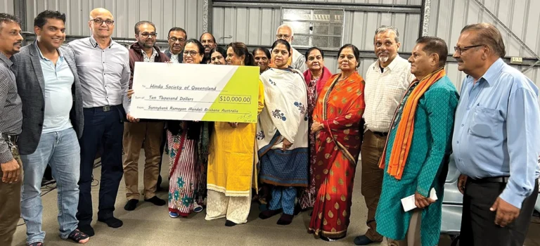 Sunny Bank Ramayan Mandali Supports New Hindu Temple Project with Generous Donation